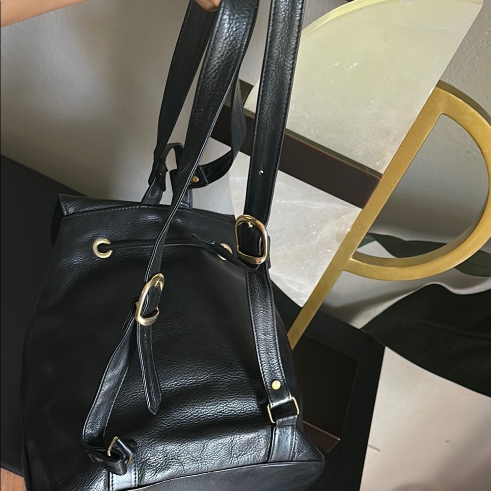 Black Leather Backpack - Picture 15 of 16